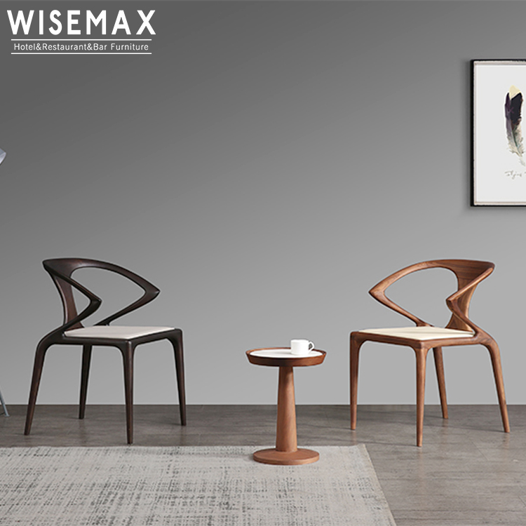 Мебель WISEMAX, модный подлокотник из массива дерева, дизайн комнаты, кожаная обивка, современный обеденный стул