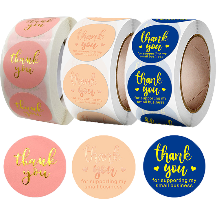 1 Inch Amazon Best Selling 500pcs Per Roll Label Sticker Thank You Sticker For Small Business