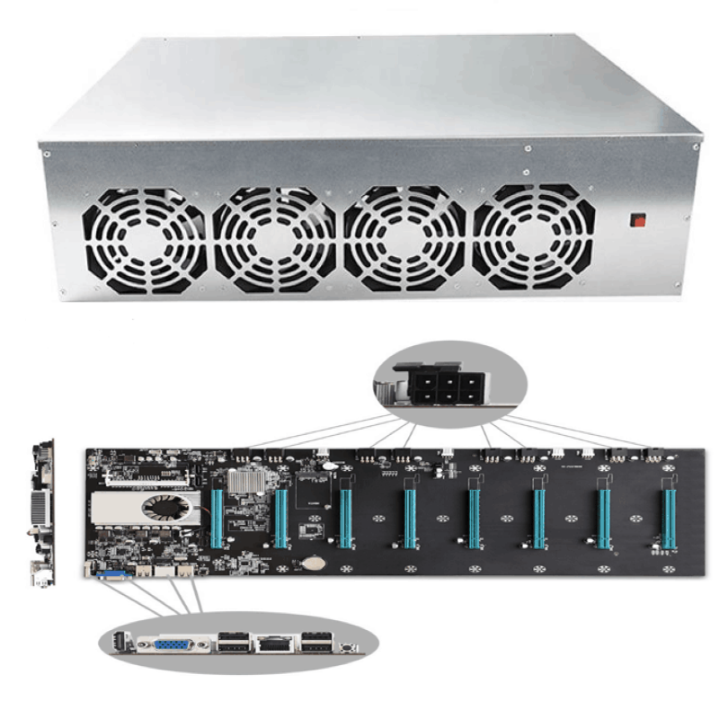 Лидер продаж 2022, корпус для графической карты, системная система barebone, 8gpu с 8 вентиляторами, регулировка скорости для 3060,3070,3080,3090,170HX