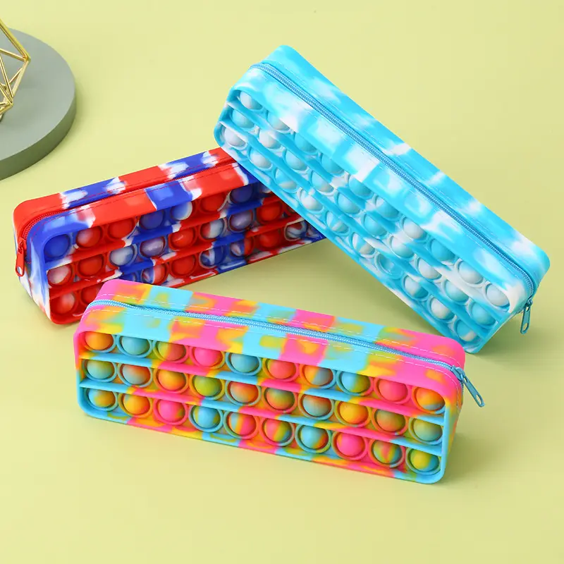 Pencil Bag For Girl Neoprene Standard Push Pop Retractil Packaging Organizer Paper Bubble Stationery Fidget Pea