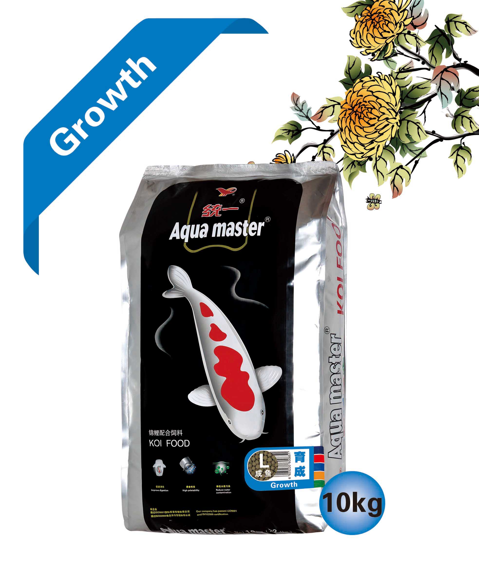 Aqua master, корм для рыбы в пресной воде для карпа кои (корм), быстрый рост кои 10 кг (S/L)