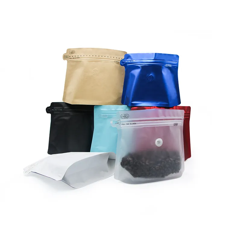 Eco food custom mylar ziplock stand up pouches black matt bag with aluminum foil for tea coffee packaging