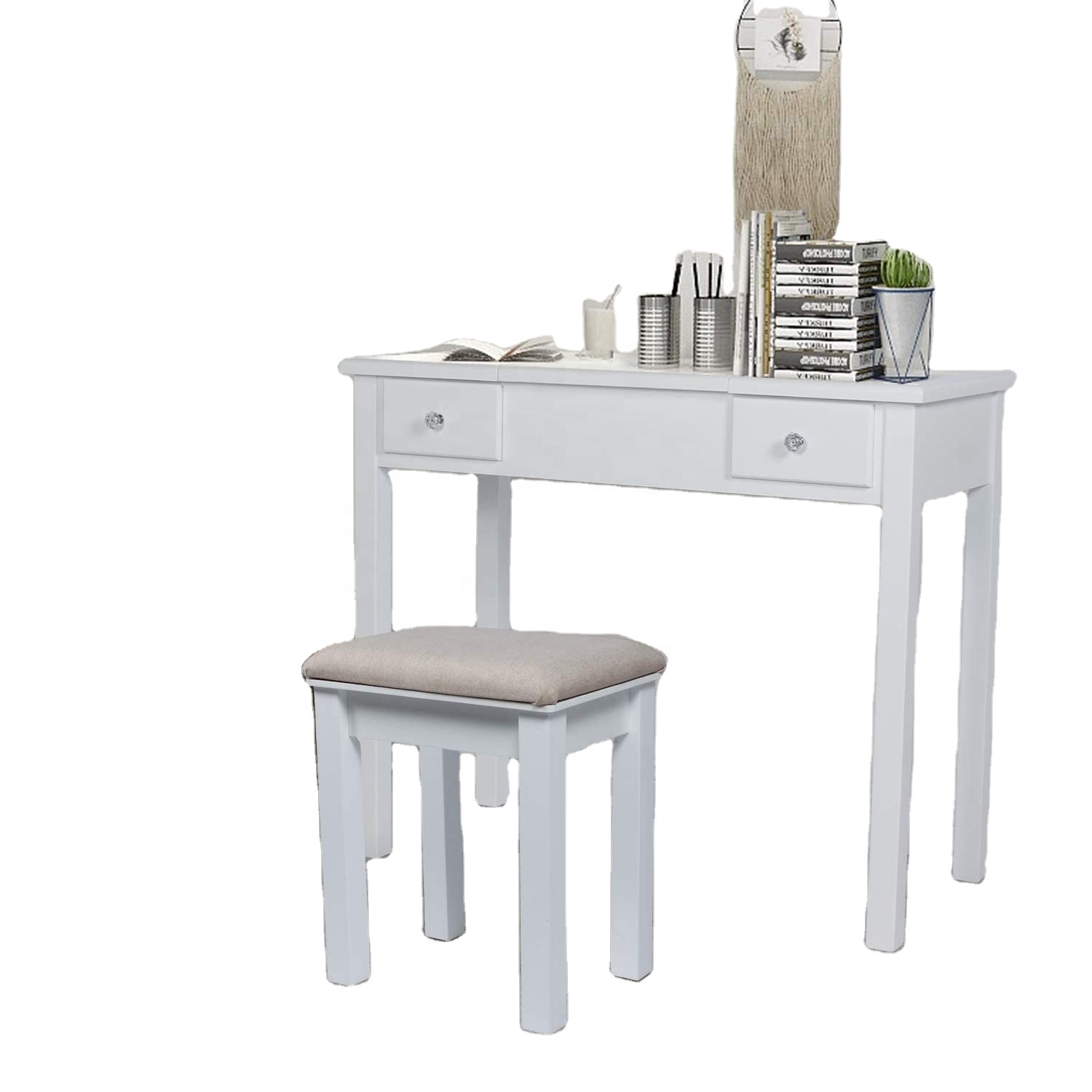 Dressing table study desk large storage capacity living room furniture with flip mirror and tool set