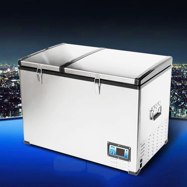 125L/100L/80L двойной контроль температуры холодильник Портативный морозильник 12v 24v 100-240v