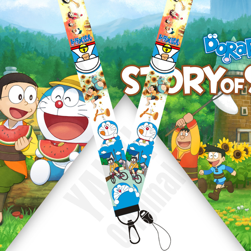 Брелок для ключей с ремешком для телефона в стиле аниме Doraemon