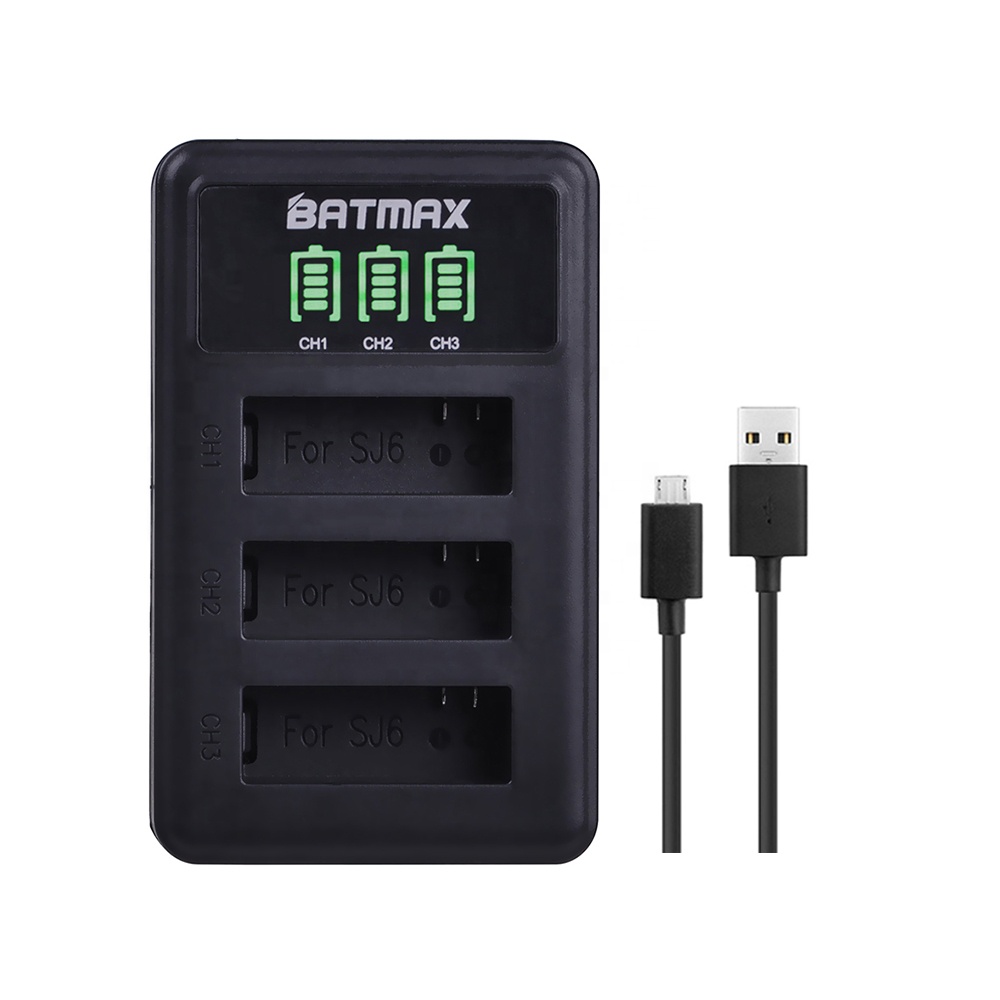 BATMAX Оптовая Продажа Светодиодное двойное зарядное устройство USB для SJCAM SJ6 LEGEND Спортивная экшн-камера DV сменный аккумулятор