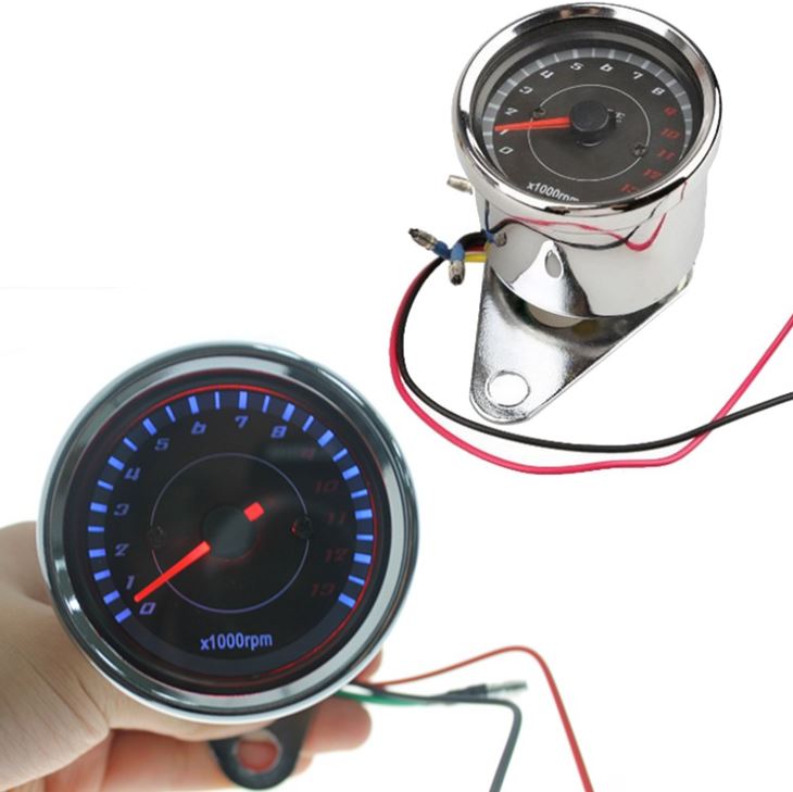12V мотоциклов Тахометр хромированный, яркий и прочный, класс 6 Тахометр