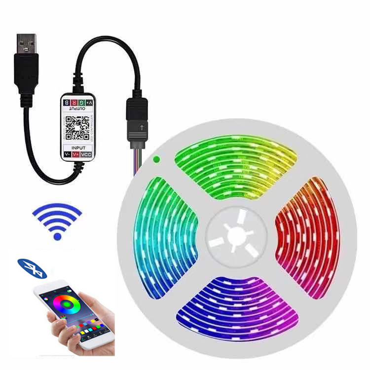 Подсветка для телевизора smart 5050RGB, USB, управление через приложение для смартфона, музыкальный контроллер rgb, Светодиодная лента с голубыми зубами