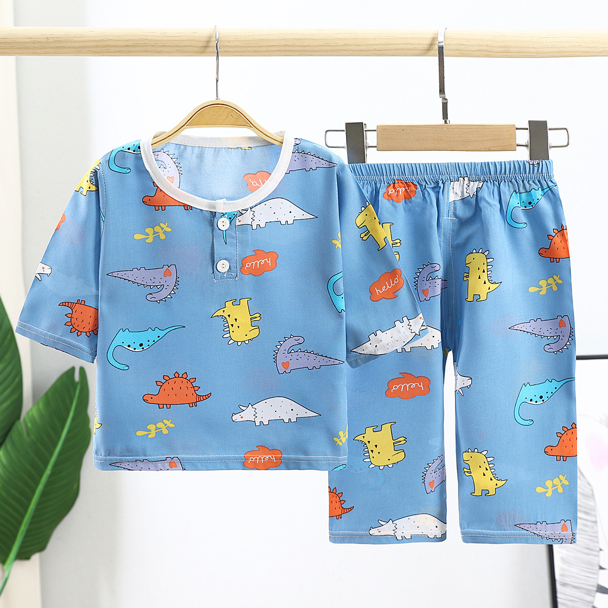 2021 Wholesale Boys and girls pajamas set baby home service children's two-piece suit kids clothes