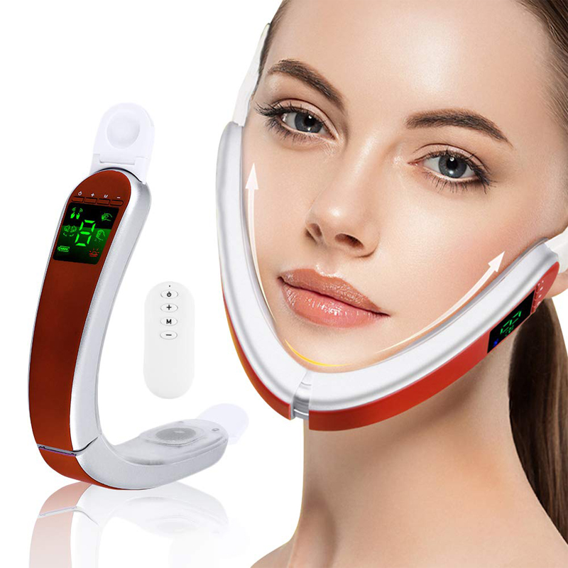 Portable Vibrating Skin Tightening Device-Electric Double Chin Reducer Jawline V-Face Shaper Face Slimmer