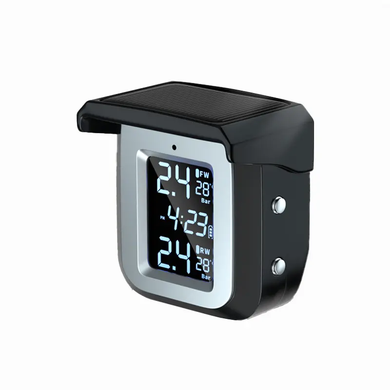 Комплект Tpms с внешним датчиком на солнечной энергии для мотоцикла, система контроля давления в шинах, сигнализация, беспроводная солнечная энергия