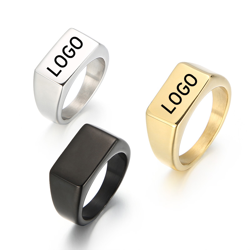Kalen оптовая продажа ювелирных изделий кольца черный, серебристый цвет, 18K, позолота, нержавеющая сталь, изготовленный на заказ» с возможностью нанесения собственного логотипа гравировкой кольцо для мужчин