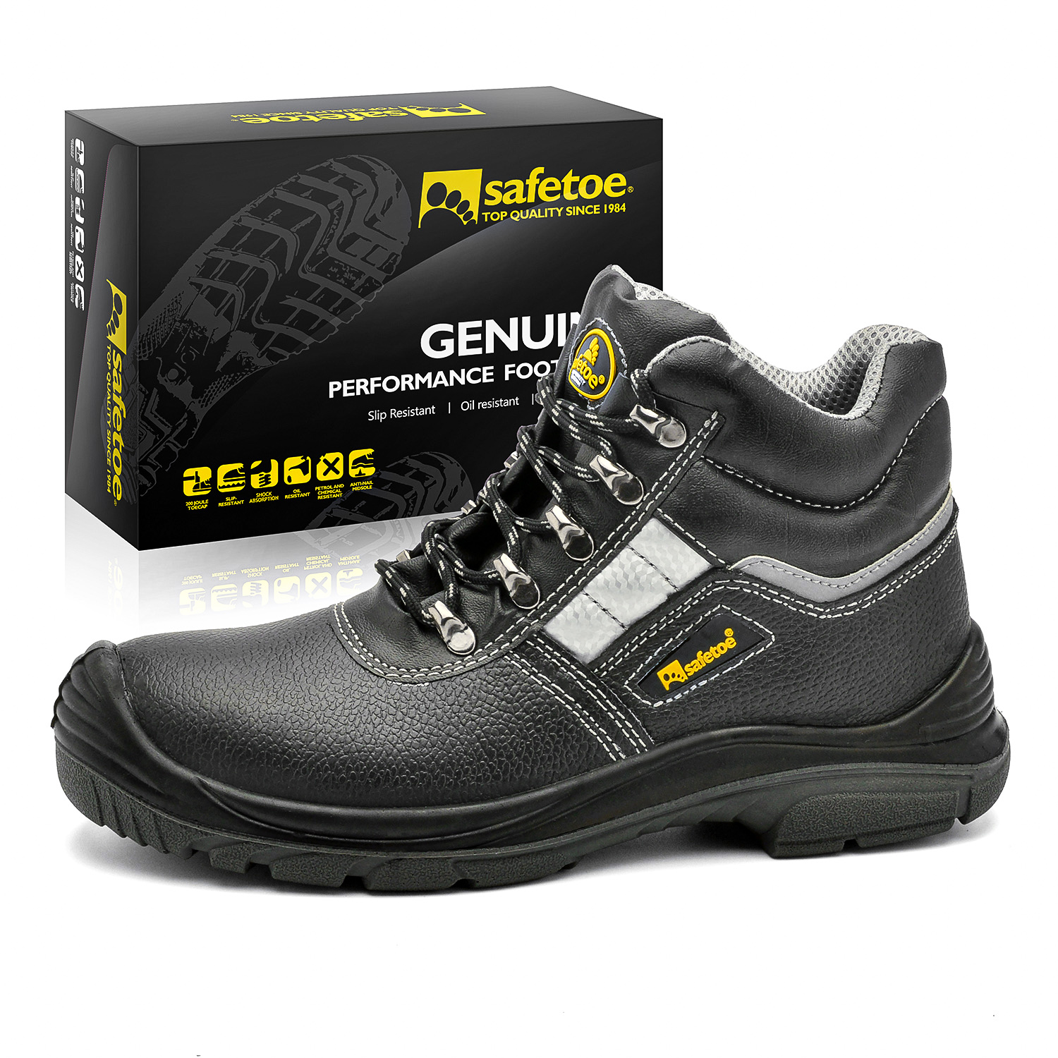 Best Steel Toe Cow Leather Men Safety Shoes Industrial Construction Work Boots