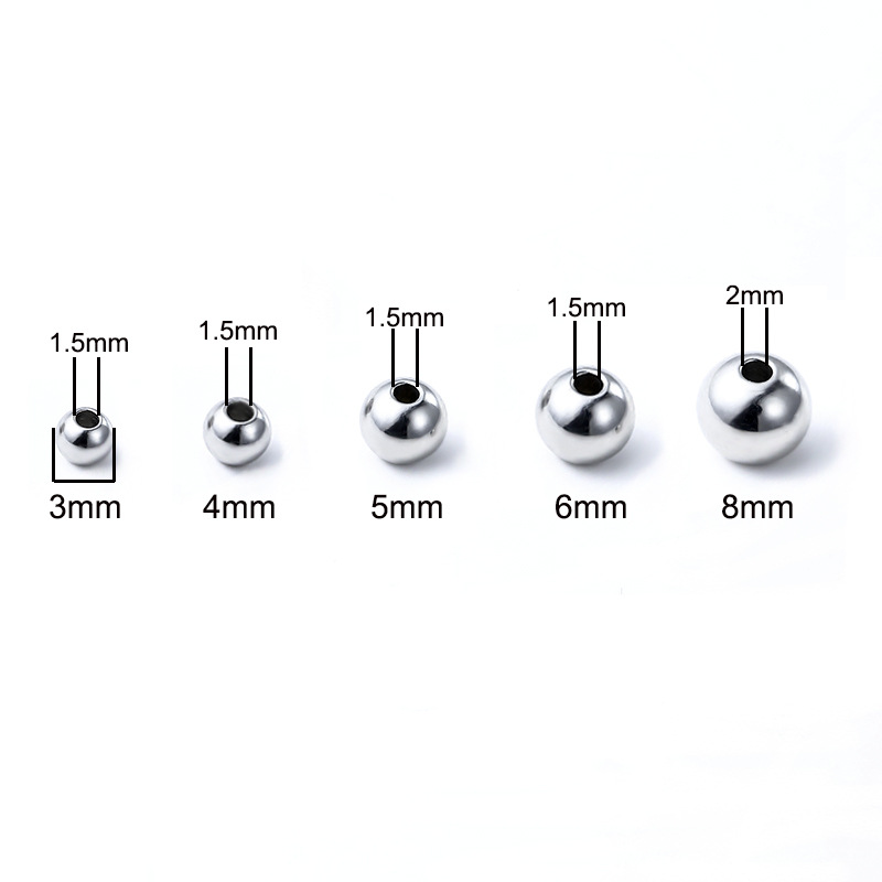 Hobbyworker Stainless Steel Rose Gold Spacer Loose Beads for Making Jewelry Bracelet