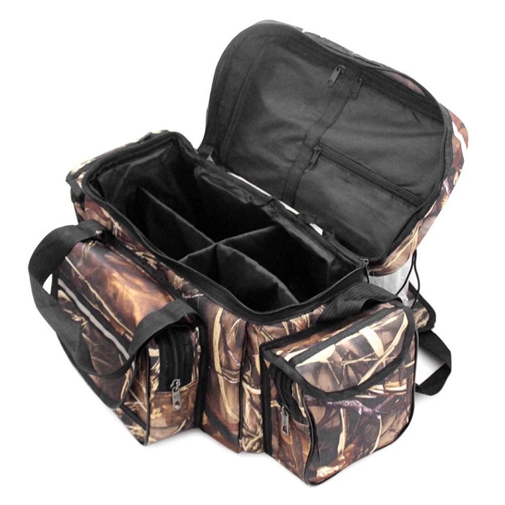 Waterproof Fishing Tackle Bag Two-Layer Storage Case Hunting Fishing Single Shoulder Bag Messenger bag Fishing Tackle Pack