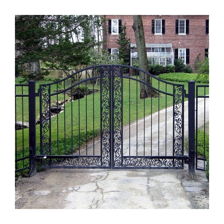 Garden Powder Coated Wrought Iron Gate And Fence Luxury Decorative Fencing Gates