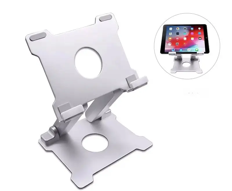 Universal Aluminium Foldable Adjustable Folding Portable Flexible Desk Holder Table Tablet Pc Stand Base For 12.9" IPad Android