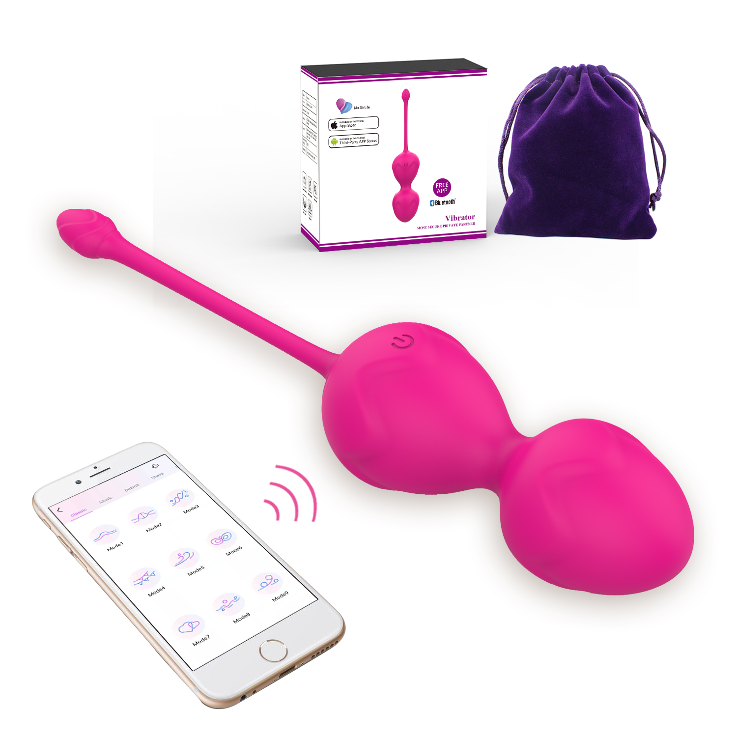 Phone APP Wireless Control Sex Products Silicone Vaginal Tightening Exercise Ball Vibrating Egg with 10 Vibration Modes