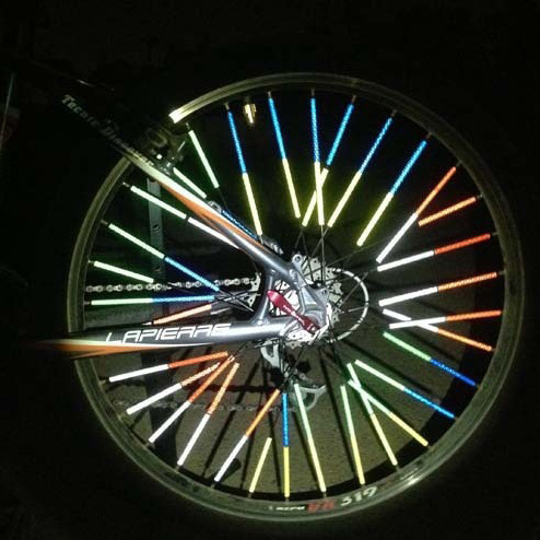 V00024900 Custom Package Silver Color Motorcycle Bicycle Wheel Spoke Cover Bike Reflector Reflective bicycle spoke