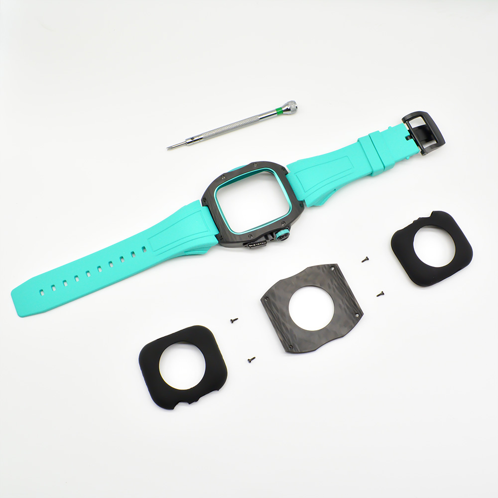 Роскошный чехол из углеродного волокна RM, защитный чехол для часов Apple Watch 44 мм, 45 мм, серии I Watch 678