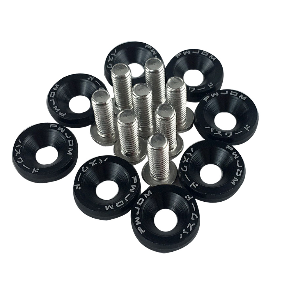 10 шт. Jdm Pwjdm винт Finber Tornillo Cnc Заготовка Pernos Y Tuercas алюминиевый брызговик/БАМПЕР шайба/болт двигатель Bay парадный комплект