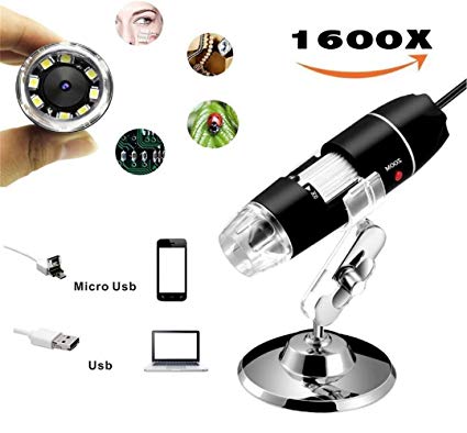 Цифровой микроскоп NP-UM1600-M 2 в 1 USB и Micro USB 1600X с 8 светодиодами