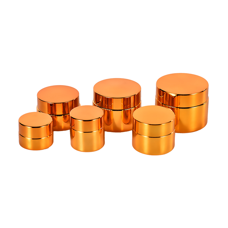 5/10/15/20/30/50g Gold Electroplating Glass Jars Container Quality Rounded Cosmetic Face Cream Jars