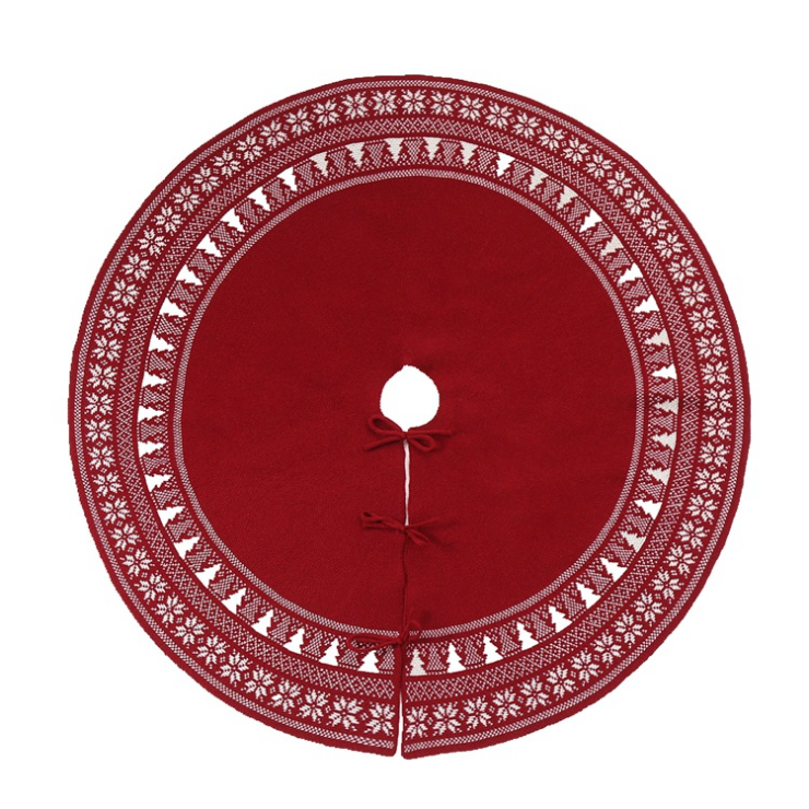 Christmas decorations knitting wool felt gift Christmas tree skirt retro snowflake 36 inches
