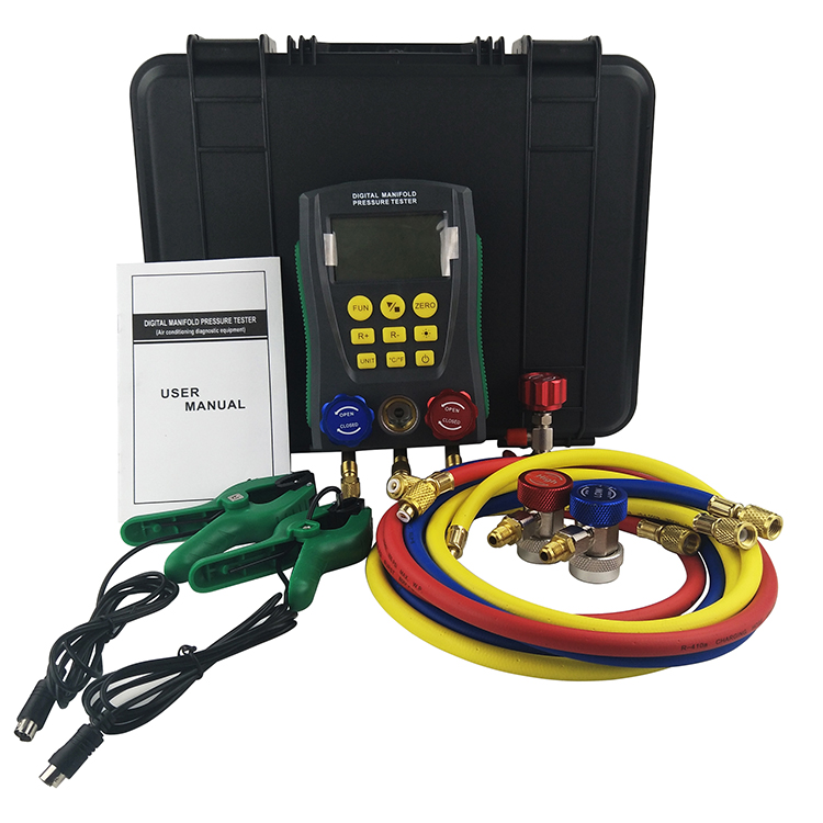 Digital Manifold Pressure Tester HVAC ac refrigerant digital manifold gauge set