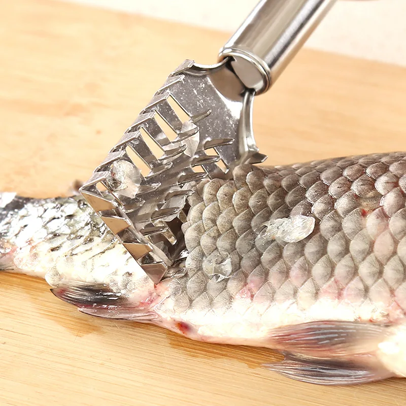 Steel Fish Skin Scraping Fish ScaleBrush Stainless Graters Cleaning PeelerFast Remove Fish Scaler Scraper
