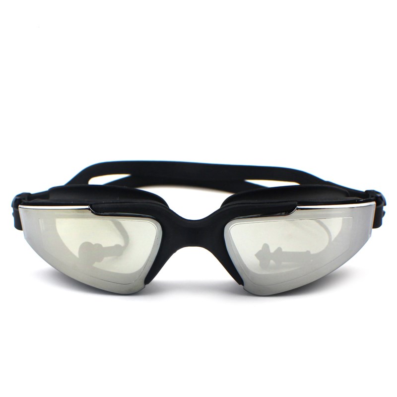 Black popular new designer anti fog adult wide view swim goggles silicone sport eyewear