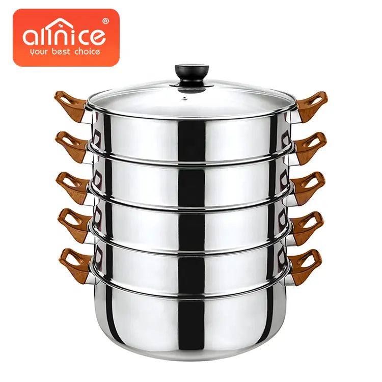 Chinses Factory Cookware Multilayer Stainless Steel Cooking Pot Soup  Steamer Pot With Lid