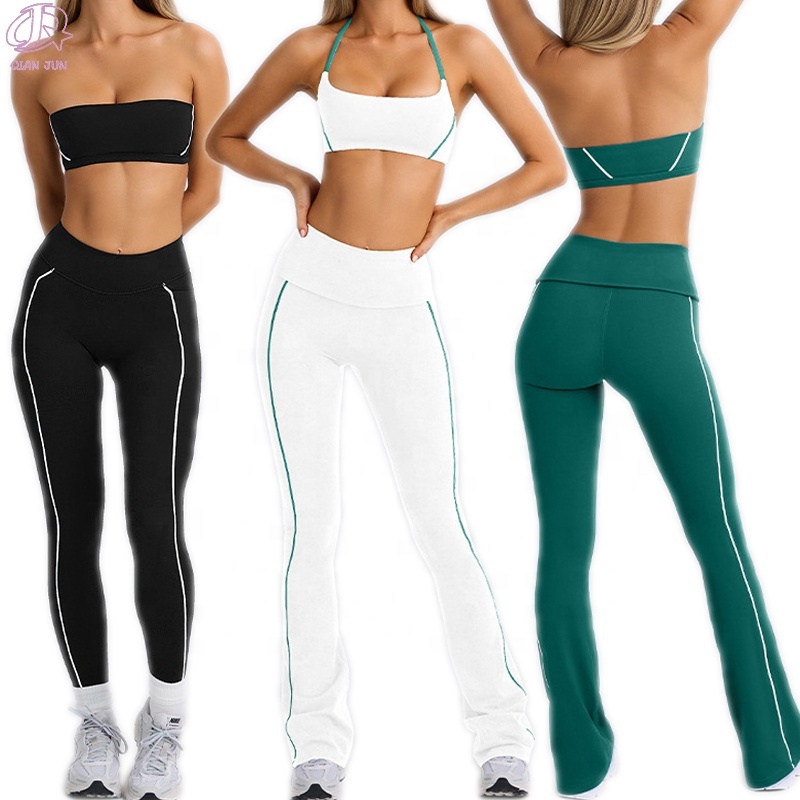 New Custom Women's Sportswear 5-Piece Gym Sets Quick Dry Fitness Active Wear Sports Clothing