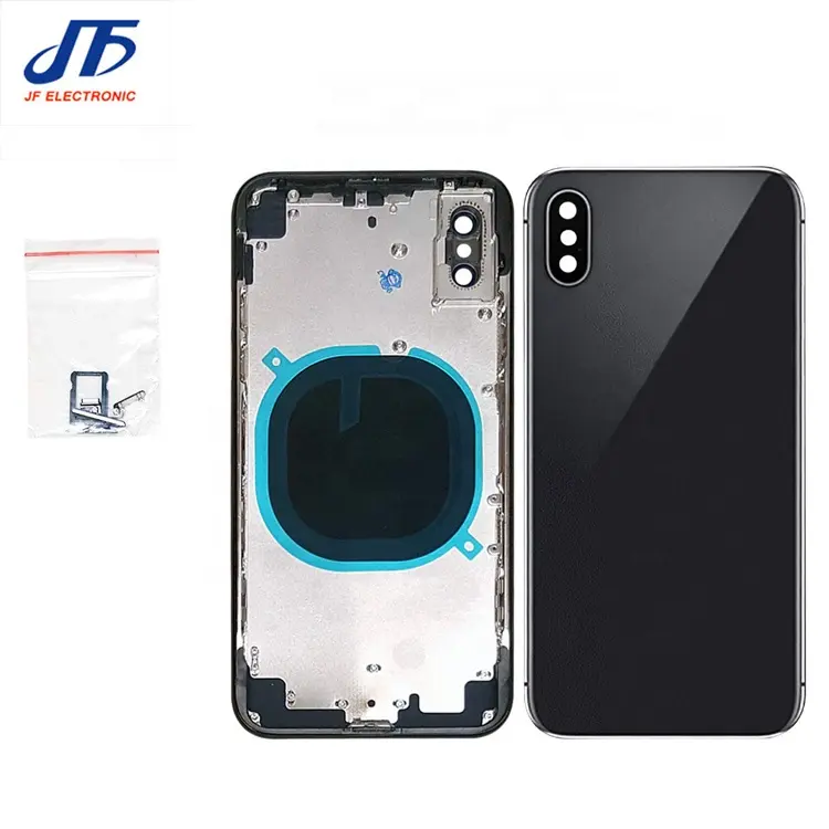 Задний корпус со средней рамкой для iPhone X, Крышка батарейного отсека, стеклянная задняя дверь