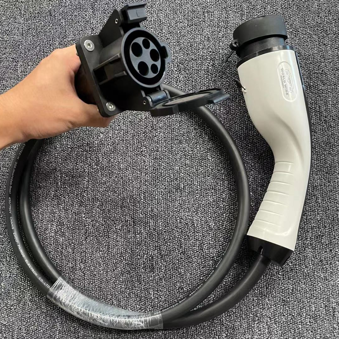 32A Type 1 SAE J1772 socket to GB/T connector with 1m cable used for Chinese Car