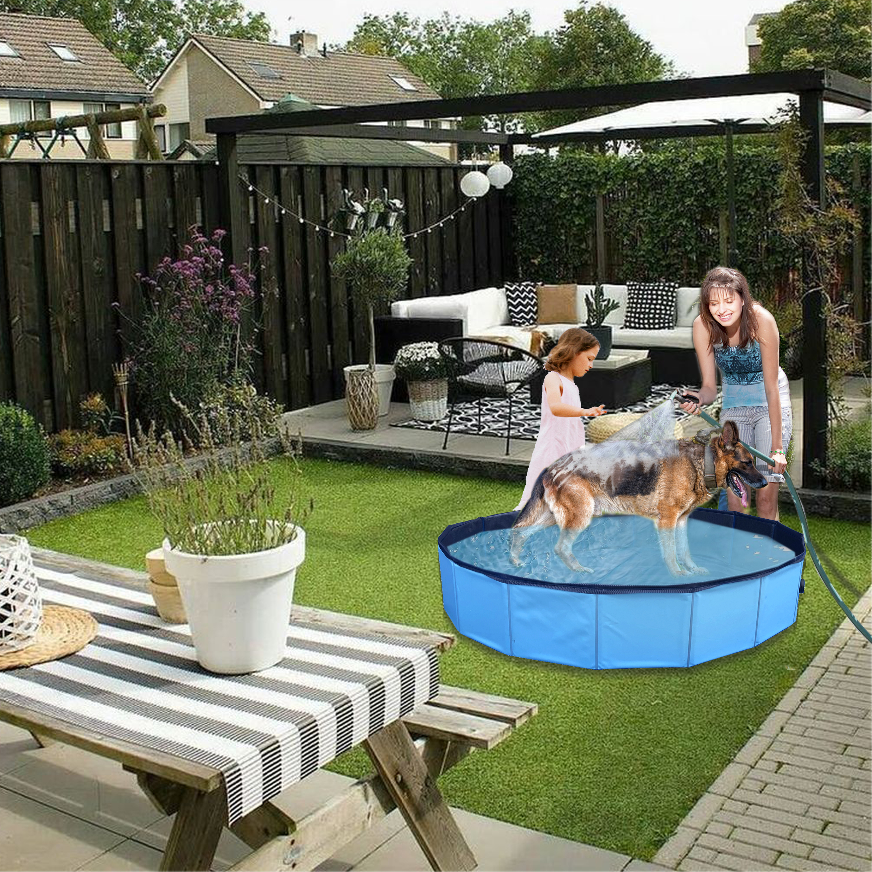 Mobile Foldable Summer Backyard Pets Swimming Fun Bath Tub Pet Splash Pool Pet Pop Up Swimming Pool
