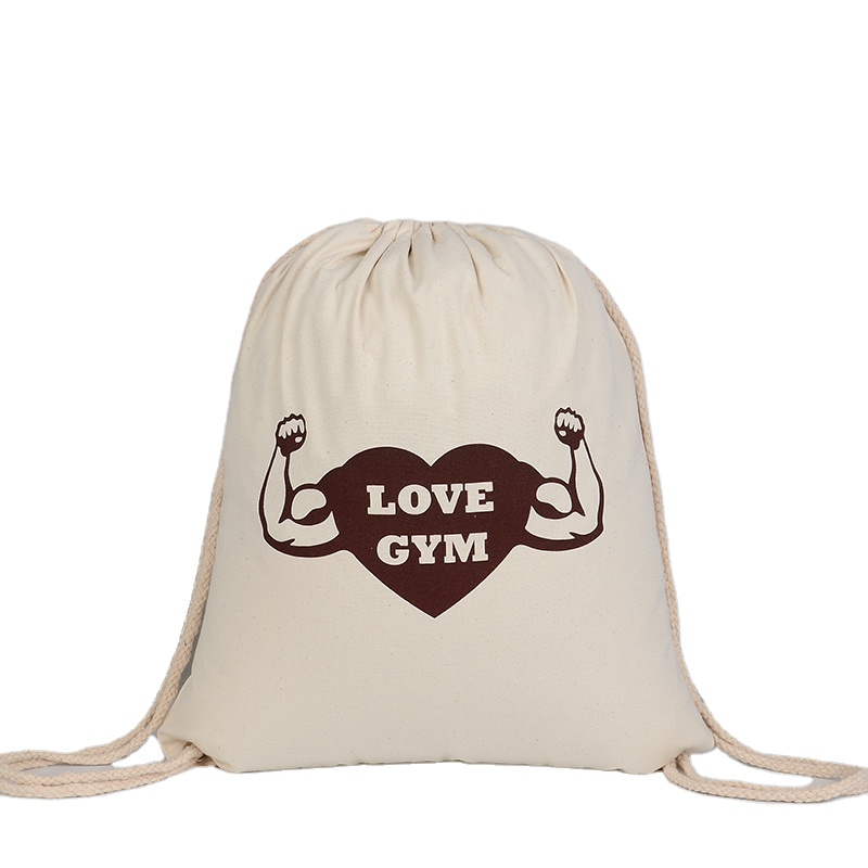 New arrival wholesale drawstring backpack cotton shopping bag sequin drawstring backpack