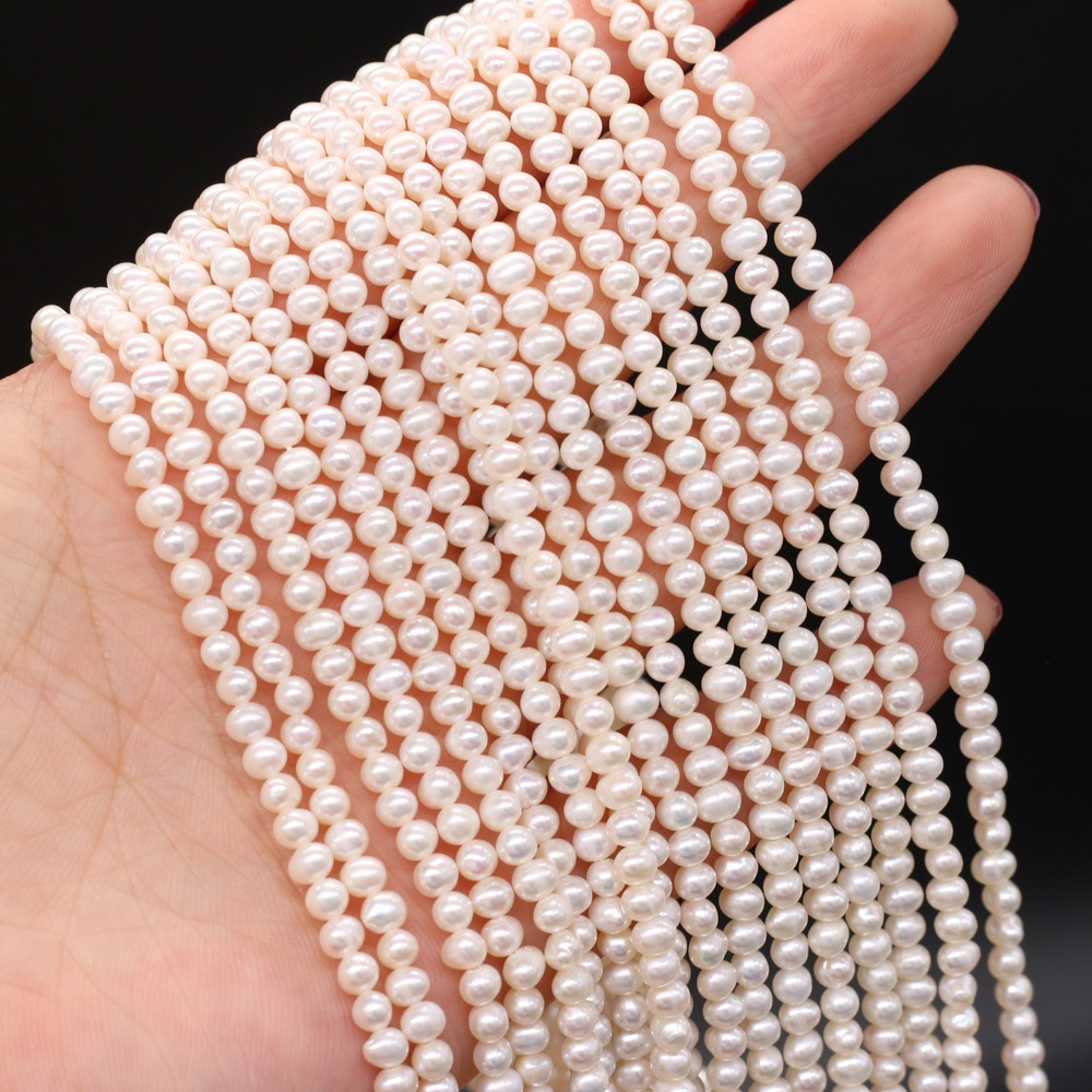 3-4mm natural freshwater loose pearls strand material type pearl loose bead for jewellery making
