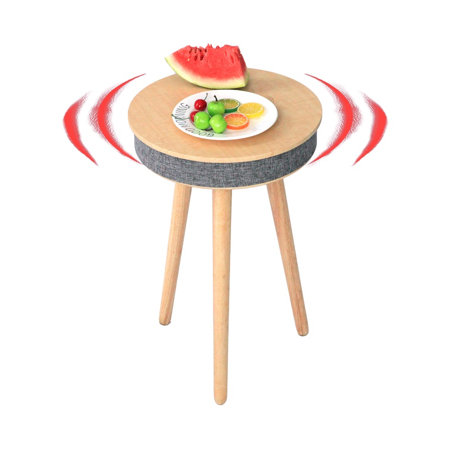 Modern Japanese Smart Audio Bedside Table Net Red Round Table Multifunctional Solid Wood Tea Coffee Table
