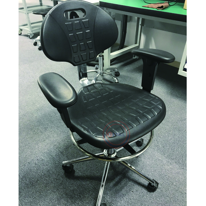 Detall- PU lab chair PU High Quality Laboratory furniture height adjustable ESD laboratory chair