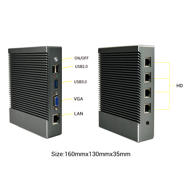 Дешевая промышленная comnputer с четырехъядерным процессором celeron j1900 j1800 n2940 pfsense аппаратный брандмауэр 4 lan порт безвентиляторный мини-ПК