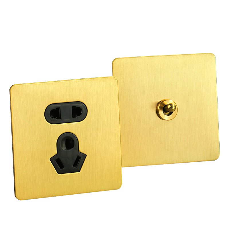 Morden Brass Switch Cover Plate And Electrical Wall Sockets Plate For Homes