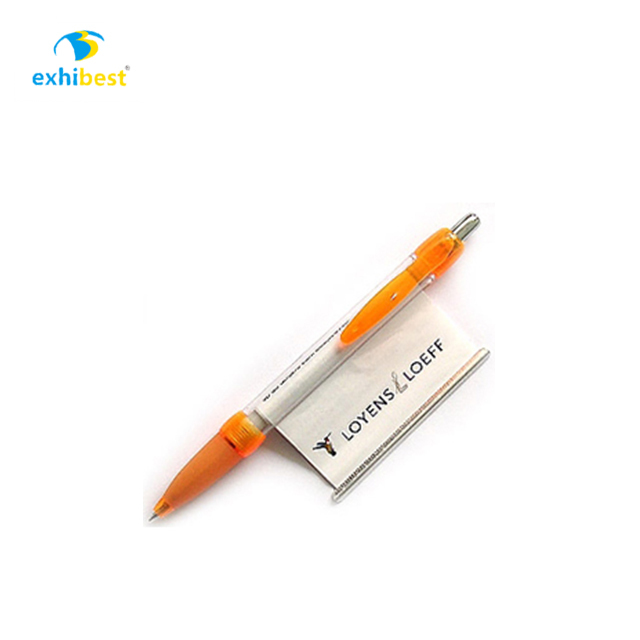 Promotional Plastic Pull out pen Custom Logo Rolling Flag Banner Pen