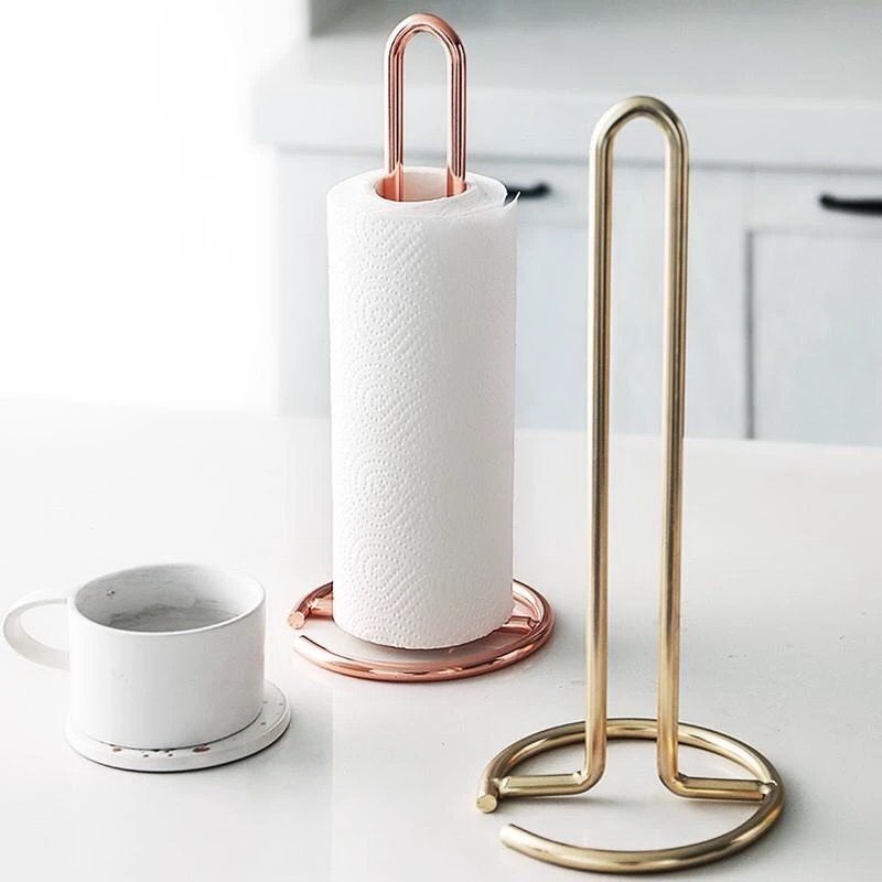 Paper towel rack countertop single-hand tear kitchen paper towel dispenser that fits all standing paper towel racks portable