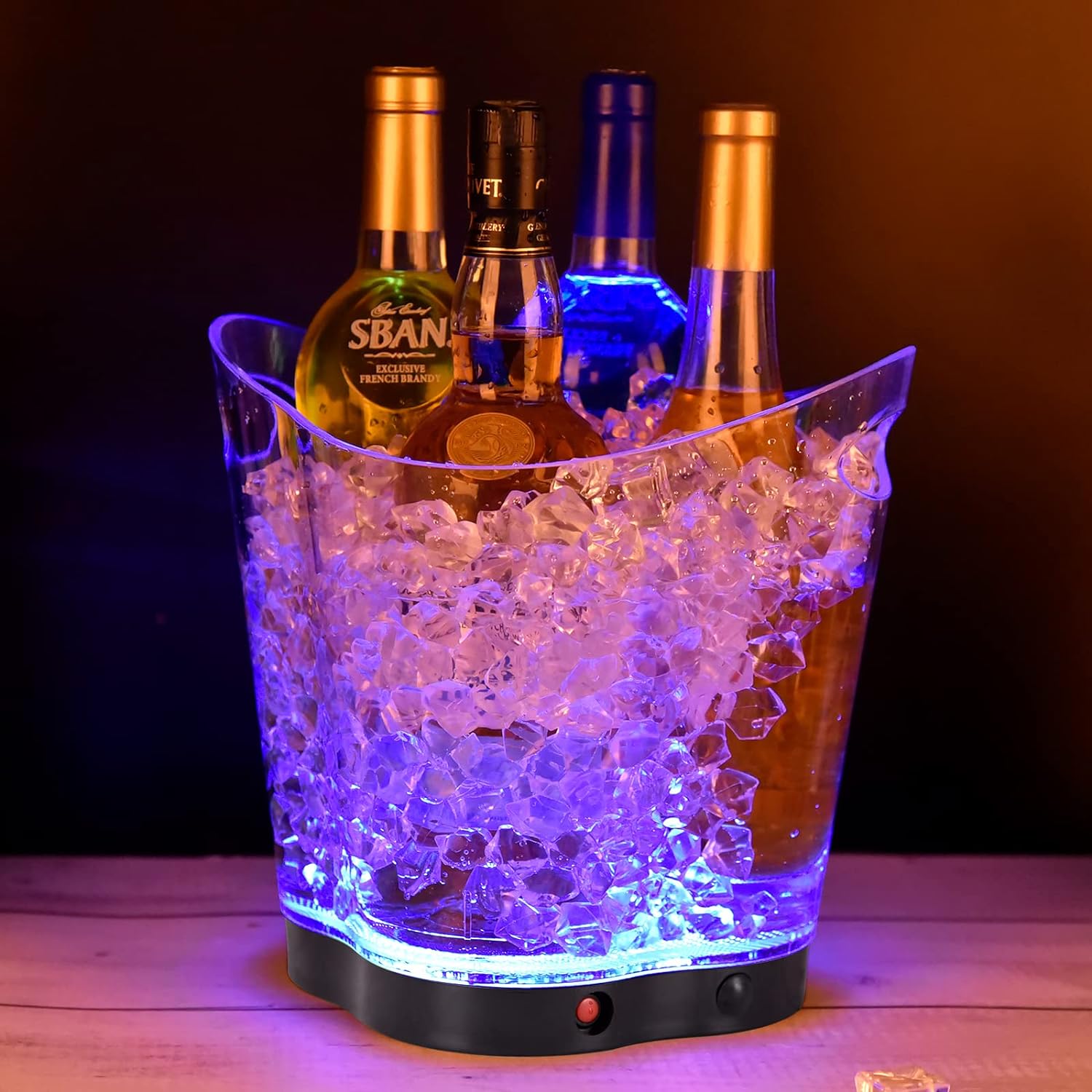 High Quality 2L 3.5L 5L 8L 12L KTV Bar Party Plastic Led Ice Bucket For Champagne Wine Vodka Whiskey Beer Drinks