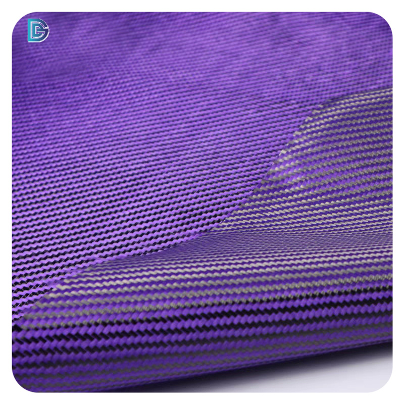 Purple carbon fiber fabric cloth custom Purple carbon fibre price jacquard 3k carbon fiber hybrid fabric