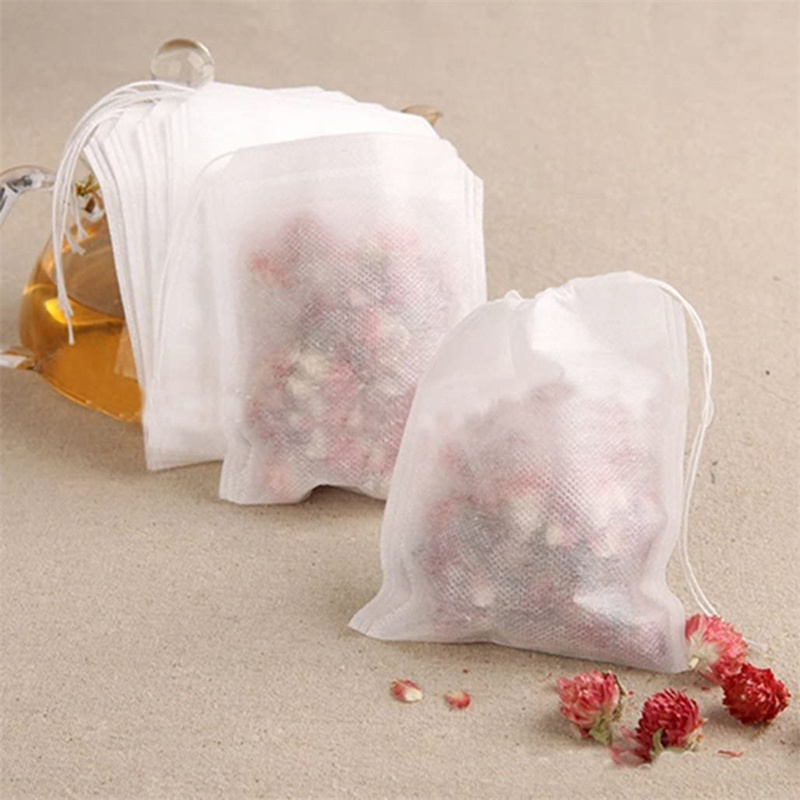 Wholesale PLA Corn Fiber Triangle Mesh Pyramid tea bag with String and label