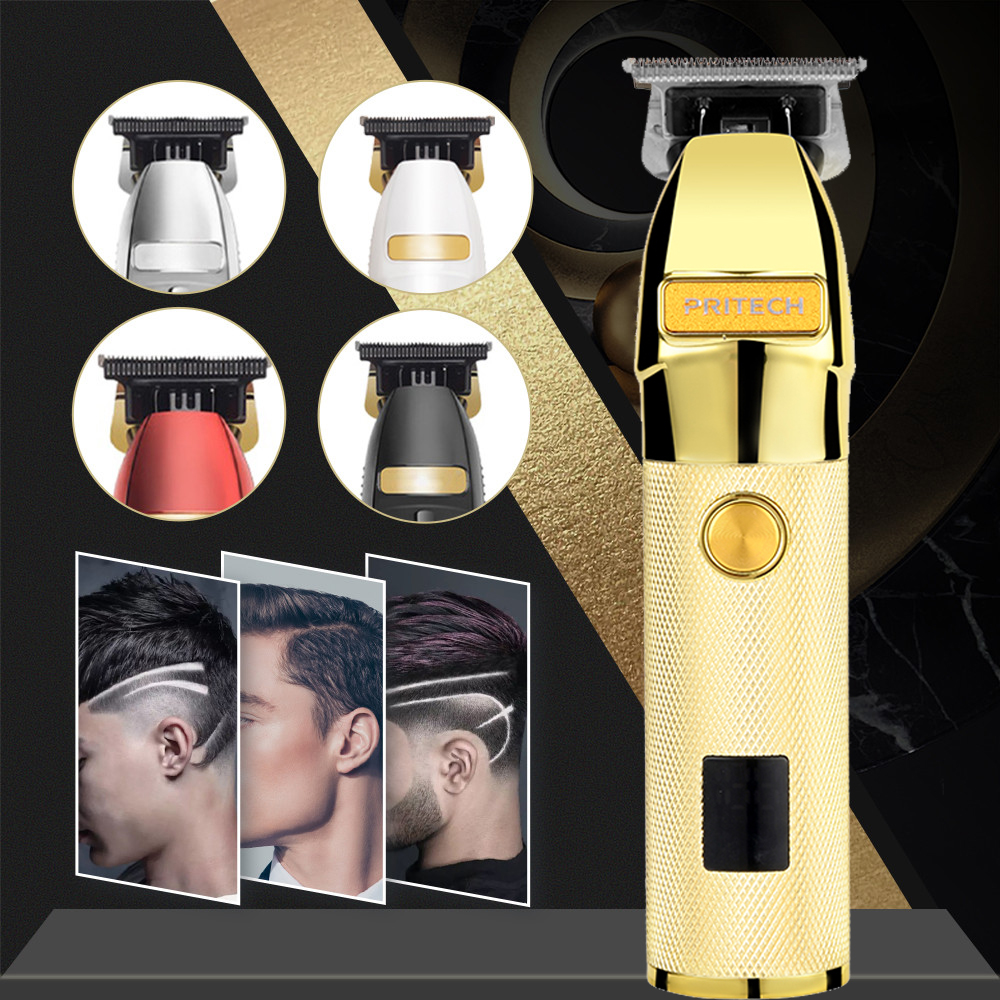 Pritech Barber Professional Hair Clippers Electric LED Hair Trimmer Rechargeable Men Hair Clipper
