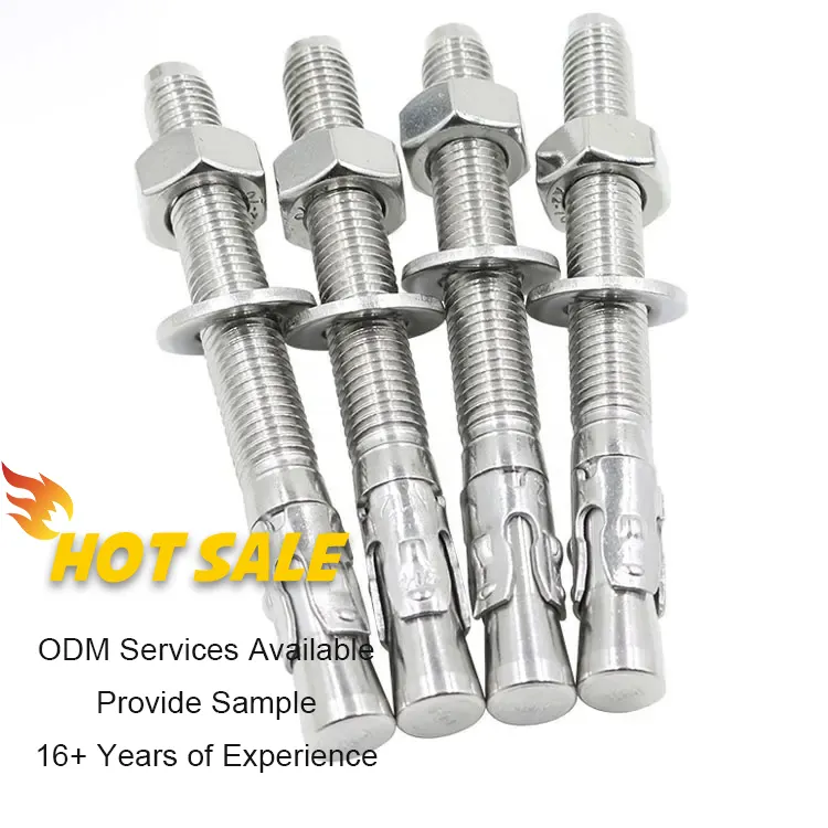Stainless Steel Galvanized Custom 20mm M12 18mm M20 8mm M6 M8 16mm Diameter M10 M16 M24 Expansion Wedge Anchor Bolt For Concrete