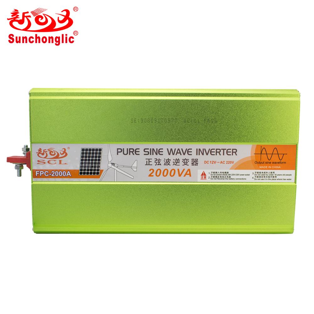 Sunchonglic 12v 220v dc to ac 2000w inversor off grid 2kva inverter pure sine wave 2000 watt